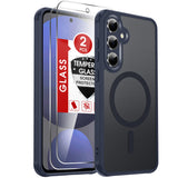 LeYi for Samsung Galaxy S24-FE Case: Compatible with Mag-Safe with Screen Protector, Military-Grade Matte Translucent Soft-Touch Skin Funda para S24FE S 24 FE