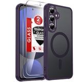 LeYi for Samsung Galaxy S24-FE Case: Compatible with Mag-Safe with Screen Protector, Military-Grade Matte Translucent Soft-Touch Skin Funda para S24FE S 24 FE