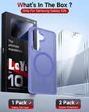LeYi for Samsung Galaxy S26 Case: Compatible with Mag-Safe with Screen Protector, Military-Grade Matte Translucent Soft-Touch Skin Funda para S 26