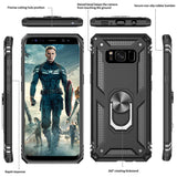 LeYi for Samsung Galaxy S8 Phone Case, Samsung S8 Phone Case with Screen Protector Replacement, Military-Grade Shockproof Magnetic Ring Stand Cell Android Case Cover
