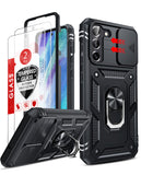 LeYi for Galaxy S21-FE 5G Case: with Screen Protector X 2 & Magnetic Holder Stand, Heavy Duty Protective S21FE Phone Case
