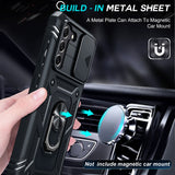 LeYi for Galaxy S21-FE 5G Case: with Screen Protector X 2 & Magnetic Holder Stand, Heavy Duty Protective S21FE Phone Case