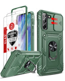 LeYi for Galaxy S21-FE 5G Case: with Screen Protector X 2 & Magnetic Holder Stand, Heavy Duty Protective S21FE Phone Case