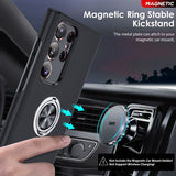 LeYi for Samsung Galaxy S23 Ultra Case, Shockproof Heavy Duty Protective Slim Fit Samsung Galaxy S23 Ultra Cell Phone Case Cover with Rotatable Ring Holder Magnetic Kickstand for Women