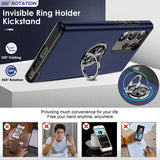 LeYi for Samsung Galaxy S23 Ultra Case, Shockproof Heavy Duty Protective Slim Fit Samsung Galaxy S23 Ultra Cell Phone Case Cover with Rotatable Ring Holder Magnetic Kickstand for Women