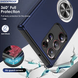 LeYi for Samsung Galaxy S23 Ultra Case, Shockproof Heavy Duty Protective Slim Fit Samsung Galaxy S23 Ultra Cell Phone Case Cover with Rotatable Ring Holder Magnetic Kickstand for Women