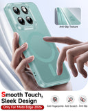 LeYi for Moto Edge 2026 Case: Compatible with Mag-Safe, Military-Grade Matte Translucent Soft-Touch Skin Funda para moto edge 2026