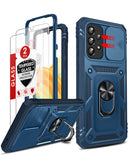 LeYi for Samsung Galaxy A33 5G Phone Case: Samsung Galaxy A33 Case with 2 Tempered Glass Screen Pro Maxtector, Slide Camera Cover, Ring Stand Holder, Heavy Duty Shockproof para Samsung Galaxy A33 Cover for Women Girl
