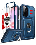LeYi for Samsung Galaxy A27-5G Phone Case: Samsung A27 5G Case with Screen Protector X 2, Slide Camera Cover with Magnetic Stand, Heavy Duty Shockproof para A 27 Case for Women Girl