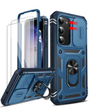 LeYi for Samsung Galaxy S23-5G Phone Case: Samsung S23 5G Case with Screen Protector X 2, Slide Camera Cover with Magnetic Stand, Heavy Duty Shockproof para S 23 Case for Women Girl