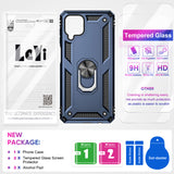 LeYi for Samsung Galaxy A12 Phone Case, Samsung A12 Phone Case with Glass Screen Protector Replacement, Military-Grade Shockproof Magnetic Ring Stand Cell Android Case Cover