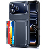 LeYi for iPhone-17-Pro Wallet Case: Card Holder Cover Funda para Military Grade Heavy Duty Protective Women Phone17 Pro case