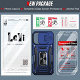 LeYi for iPhone 17 Phone Case, with Camera Lens Cover Slider, Ring Stand Holder Military Grade Protective Shockproof Armour Cover for i Phone 17