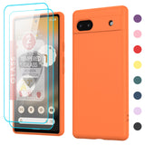 LeYi for Google Pixel 6A Cases, Pixel 6A Cover with Tempered Glass Screen Protectors, Soft Silicone Ultra Slim Shockproof Cover with Anti-Scratch Microfiber Lining 6A Case