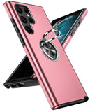 LeYi for Samsung Galaxy S22 Ultra Case, Shockproof Heavy Duty Protective Slim Fit Samsung Galaxy S22 Ultra Cell Phone Case Cover with Rotatable Ring Holder Magnetic Kickstand for Women