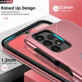 LeYi for Samsung Galaxy A13 4G Case with Glass Screen Protector, Shockproof Heavy Duty Protective Slim Fit Samsung Galaxy A13 4G Cell Phone Case Cover with Rotatable Ring Holder Magnetic Kickstand for Women