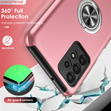 LeYi for Samsung Galaxy A13 4G Case with Glass Screen Protector, Shockproof Heavy Duty Protective Slim Fit Samsung Galaxy A13 4G Cell Phone Case Cover with Rotatable Ring Holder Magnetic Kickstand for Women
