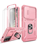 LeYi for Samsung Galaxy S24-5G Phone Case: Samsung S24 5G Case with Screen Protector X 2, Slide Camera Cover with Magnetic Stand, Heavy Duty Shockproof para S 24 Case for Women Girl
