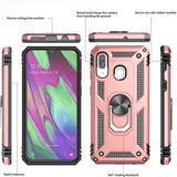 LeYi for Samsung Galaxy A40 Case with Glass Screen Protector Replacement, Military-Grade Shockproof Magnetic Ring Stand Cell Android Case Cover