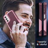 LeYi for Sansung Galaxy A14 4G/5G Phone Case, Phone Case Glalxy A14 with Screen Protector for Women, Dual Layer Protective Hard PC Back & Soft Bumper Resilient Shock Absorb Cover