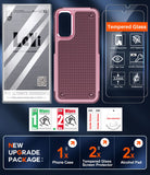 LeYi for Sansung Galaxy A14 4G/5G Phone Case, Phone Case Glalxy A14 with Screen Protector for Women, Dual Layer Protective Hard PC Back & Soft Bumper Resilient Shock Absorb Cover