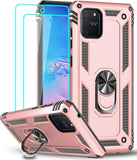 LeYi for Samsung Galaxy S10 Lite/A91/M80S Case with Glass Screen Protector Replacement, Military-Grade Shockproof Magnetic Ring Stand Cell Android Case Cover