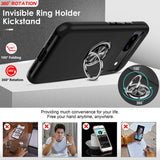 LeYi for Google Pixel 8A Case with Glass Screen Protector and Lens Protector, Shockproof Heavy Duty Protective Slim Fit Google Pixel 8A Cell Phone Case Cover with Rotatable Ring Holder Magnetic Kickstand for Women