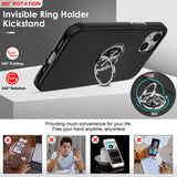 LeYi for iPhone 13 Case with Glass Screen Protector, Shockproof Heavy Duty Protective Slim Fit iPhone 13 Cell Phone Case Cover with Rotatable Ring Holder Magnetic Kickstand for Women