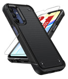 LeYi for Galaxy A15-5G Phone Case, with Screen Protector for Women, Dual Layer Protective Hard PC Back & Soft Bumper Resilient Shock Absorb Case for Samsung A03S Case