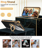 LeYi for Iphone 11 Case: with 2 Pack Tempered Glass Screen Protector and Rotatable Ring Holder Magnetic Kickstand, Plating Rose Gold Edge Case