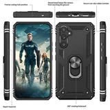 LeYi for Samsung Galaxy A54 5G Case with Glass Screen Protector Replacement, Military-Grade Shockproof Magnetic Ring Stand Cell Android Case Cover