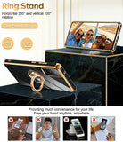 LeYi for Samsung Galaxy S20 FE 5G Case: with 2 Pack Tempered Glass Screen Protector and Rotatable Ring Holder Magnetic Kickstand, Plating Rose Gold Edge Case