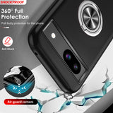 LeYi for Google Pixel 8A Case with Glass Screen Protector and Lens Protector, Shockproof Heavy Duty Protective Slim Fit Google Pixel 8A Cell Phone Case Cover with Rotatable Ring Holder Magnetic Kickstand for Women