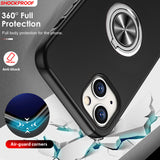 LeYi for iPhone 13 Case with Glass Screen Protector, Shockproof Heavy Duty Protective Slim Fit iPhone 13 Cell Phone Case Cover with Rotatable Ring Holder Magnetic Kickstand for Women