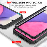 LeYi for Samsung Galaxy A33 5G Phone Case: Samsung Galaxy A33 Case with 2 Tempered Glass Screen Pro Maxtector, Slide Camera Cover, Ring Stand Holder, Heavy Duty Shockproof para Samsung Galaxy A33 Cover for Women Girl