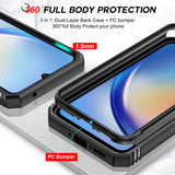 LeYi for Samsung Galaxy A34 5G Phone Case: Samsung Galaxy A34 Case with 2 Tempered Glass Screen Pro Maxtector, Slide Camera Cover, Ring Stand Holder, Heavy Duty Shockproof para Samsung Galaxy A34 Cover for Women Girl