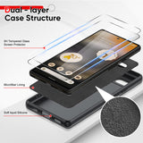 LeYi for Google Pixel 6A Cases, Pixel 6A Cover with Tempered Glass Screen Protectors, Soft Silicone Ultra Slim Shockproof Cover with Anti-Scratch Microfiber Lining 6A Case