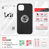 LeYi for iPhone 13 Case with Glass Screen Protector, Shockproof Heavy Duty Protective Slim Fit iPhone 13 Cell Phone Case Cover with Rotatable Ring Holder Magnetic Kickstand for Women
