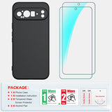 LeYi for Google Pixel 9 Pro XL Cases, Pixel 9 Pro XL Cover with Tempered Glass Screen Protectors, Soft Silicone Ultra Slim Shockproof Cover with Anti-Scratch Microfiber Lining Pixel 9 Pro XL Case