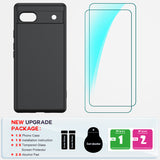 LeYi for Google Pixel 6A Cases, Pixel 6A Cover with Tempered Glass Screen Protectors, Soft Silicone Ultra Slim Shockproof Cover with Anti-Scratch Microfiber Lining 6A Case