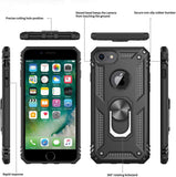 LeYi for iPhone 6/6S/7/8 Phone Case, iPhone 6/6S/7/8 Phone Case with Glass Screen Protector Replacement, Military-Grade Shockproof Magnetic Ring Stand Cell Android Case Cover