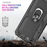 LeYi for iPhone SE 2020 Phone Case, iPhone SE 2020 Phone Case with Glass Screen Protector Replacement, Military-Grade Shockproof Magnetic Ring Stand Cell Android Case Cover