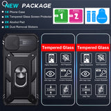 LeYi for iPhone 11 Phone Case: iPhone 11 Case with 2 Tempered Glass Screen Protector, Slide Camera Cover, Ring Stand Holder, Heavy Duty Shockproof para iPhone 11 Cover for Women Girl