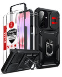 LeYi for Samsung Galaxy A27-5G Phone Case: Samsung A27 5G Case with Screen Protector X 2, Slide Camera Cover with Magnetic Stand, Heavy Duty Shockproof para A 27 Case for Women Girl