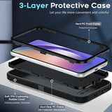 LeYi for Samsung-Galaxy-A54-5G Case with Screen Protector X2, Samsung Galaxy A54 5G Case 3 in 1 Rugged Shockproof Android Cover Funda A54 5G