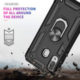 LeYi for Samsung Galaxy A40 Case with Glass Screen Protector Replacement, Military-Grade Shockproof Magnetic Ring Stand Cell Android Case Cover