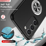 LeYi for Samsung Galaxy S23 Plus Case, Shockproof Heavy Duty Protective Slim Fit Samsung Galaxy S23 Plus Cell Phone Case Cover with Rotatable Ring Holder Magnetic Kickstand for Women