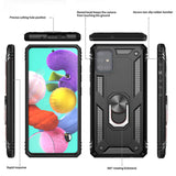 LeYi for Samsung Galaxy A51 Case with Glass Screen Protector Replacement, Military-Grade Shockproof Magnetic Ring Stand Cell Android Case Cover
