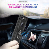 LeYi for iPhone 8 Plus/7 Plus Case, iPhone 6s Plus/6 Plus Phone Case with Glass Screen Protector Replacement, Military-Grade Shockproof Magnetic Ring Stand Cell Android Case Cover