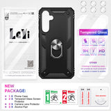 LeYi for Samsung Galaxy A35 5G Case with Glass Screen Protector Replacement, Military-Grade Shockproof Magnetic Ring Stand Cell Android Case Cover